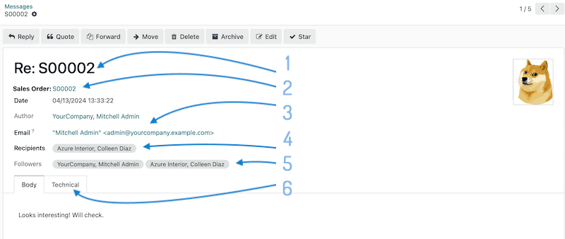 Message form screenshot for Mail Messages Easy