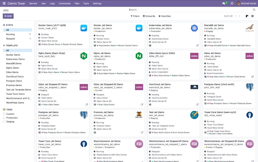 Cetmix Tower armatuurlaud