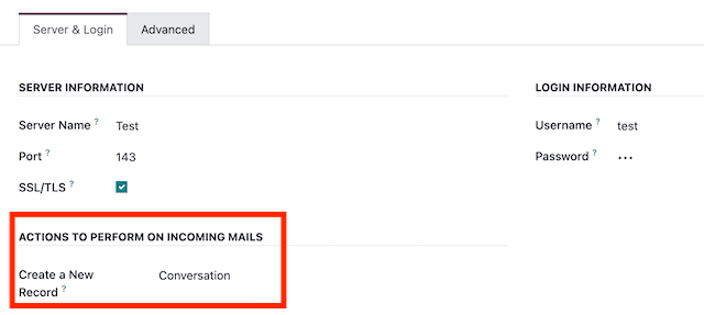 Suggerimenti di configurazione Odoo — configuration screenshot