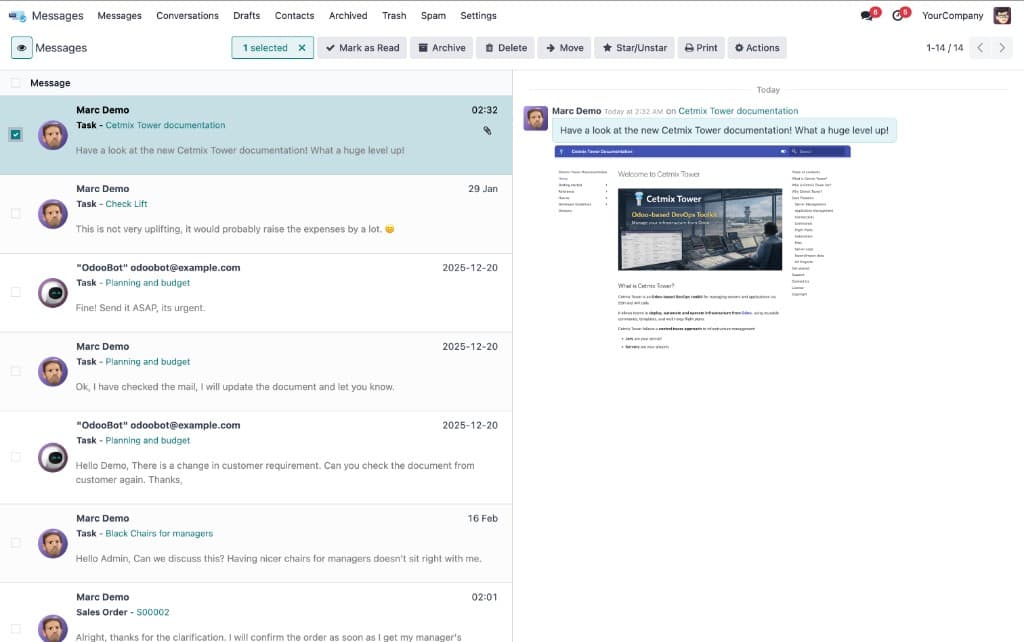Soluzioni di messaggistica Odoo