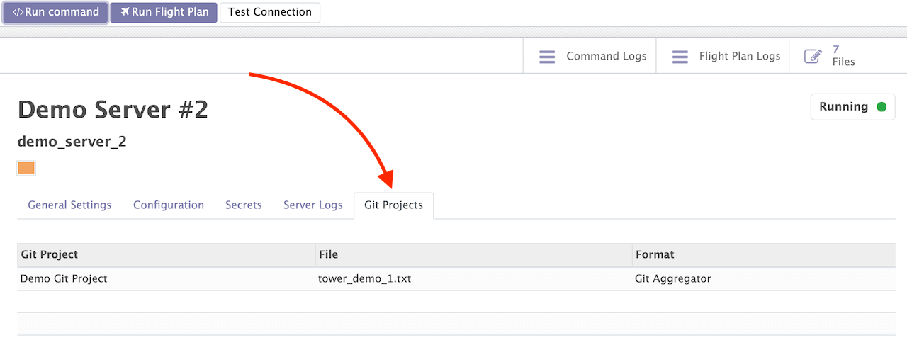 Git Projects Tab