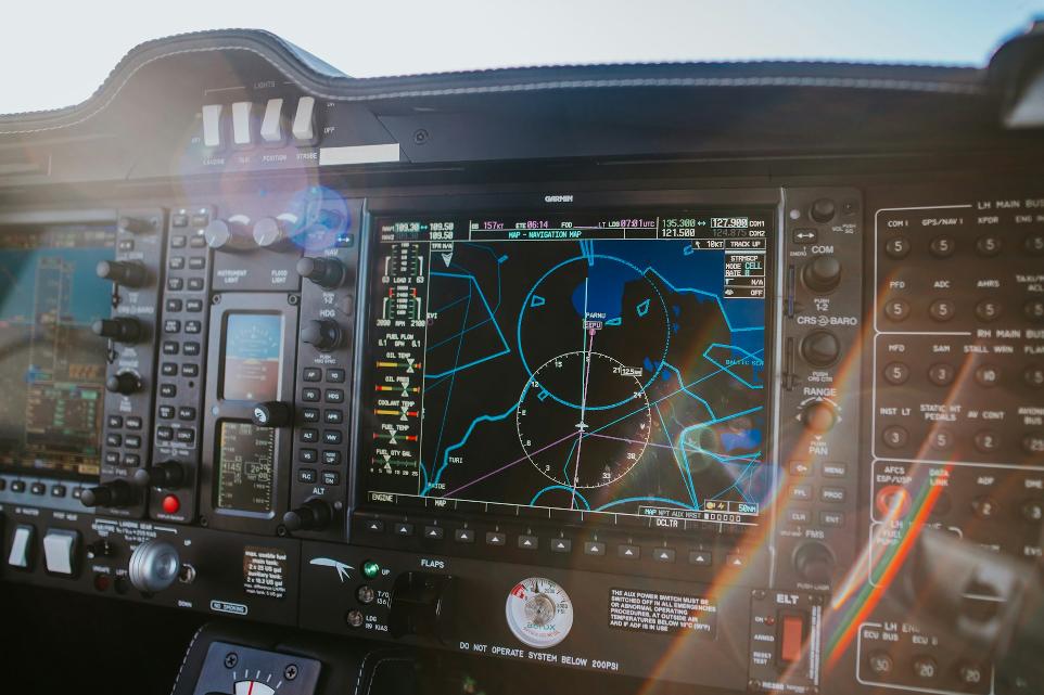 a close up of the cockpit of a plane