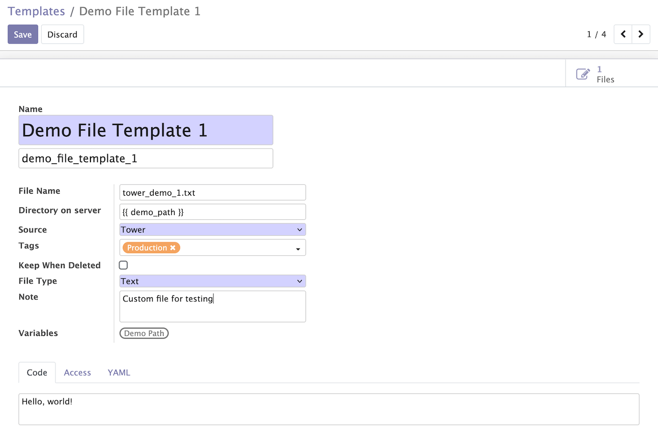 File Template Form