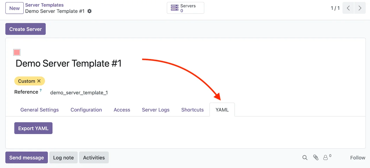 Server Template YAML